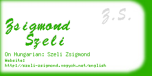 zsigmond szeli business card